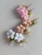 Вʼязані персикові квіти (золото) UA-0277 фото 2